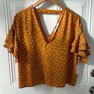 NWT Forever 21 cropped polka dot blouse